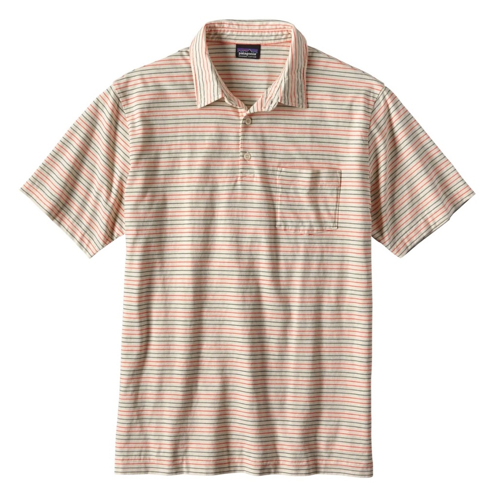 Patagonia Pacific Stripe Organic Cotton Lightweight Squeaky Clean Polo Shirt